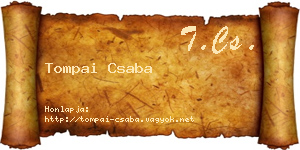 Tompai Csaba névjegykártya